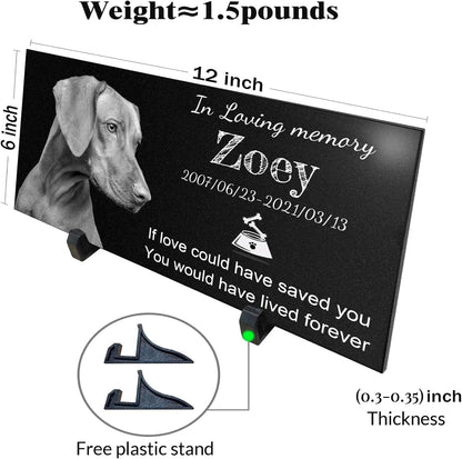 Memorial Stones Personalized,Headstone for Pet Dog, Cat,Animal Outdoor Mini Memorial plaque,Black Granite Memorial Garden Stone Gravestone Markers, Dog Headstone Sympathy Gifts