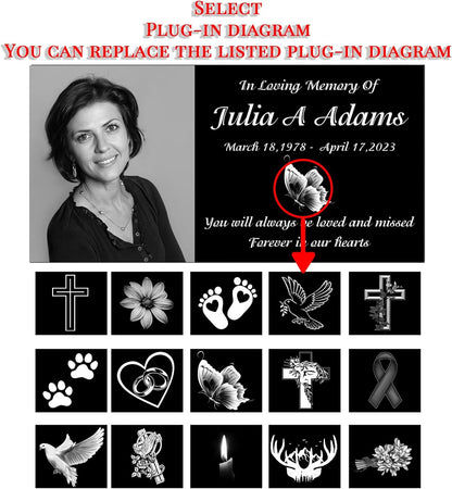 Personalized Memorial Stones,headstones for Graves,Grave Markers for Cemetery Cemetery plaques for Grave Outdoor Plaque,Black Granite Headstone,Grave Marker,tombstones for Graves