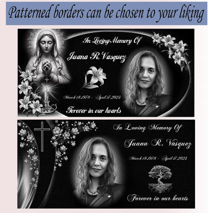 16 x 8" Customized Grave Markers Themes，cemetery plaques for grave,Grave Markers, Outdoors Grave Plaques, Cemetery Memorial Stones, headstones for Humans,tombstones for Graves