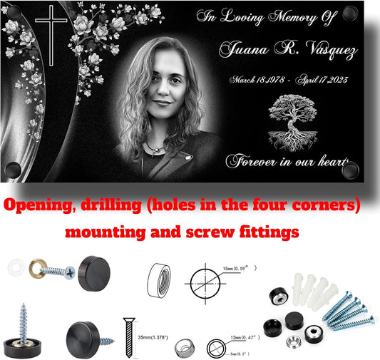 16 x 8" Customized Grave Markers Themes，cemetery plaques for grave,Grave Markers, Outdoors Grave Plaques, Cemetery Memorial Stones, headstones for Humans,tombstones for Graves